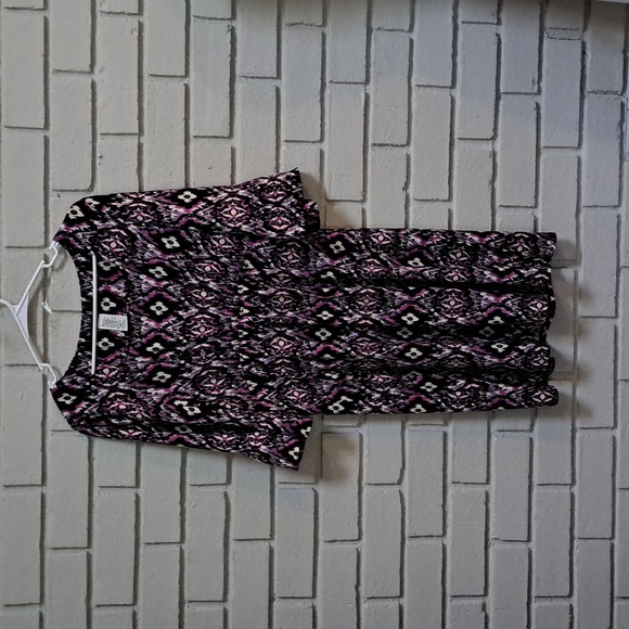 A Dressing Woman Purple/Black Boho Bell Sleeve High Waisted Dress.  Medium NWOT - Picture 10 of 10